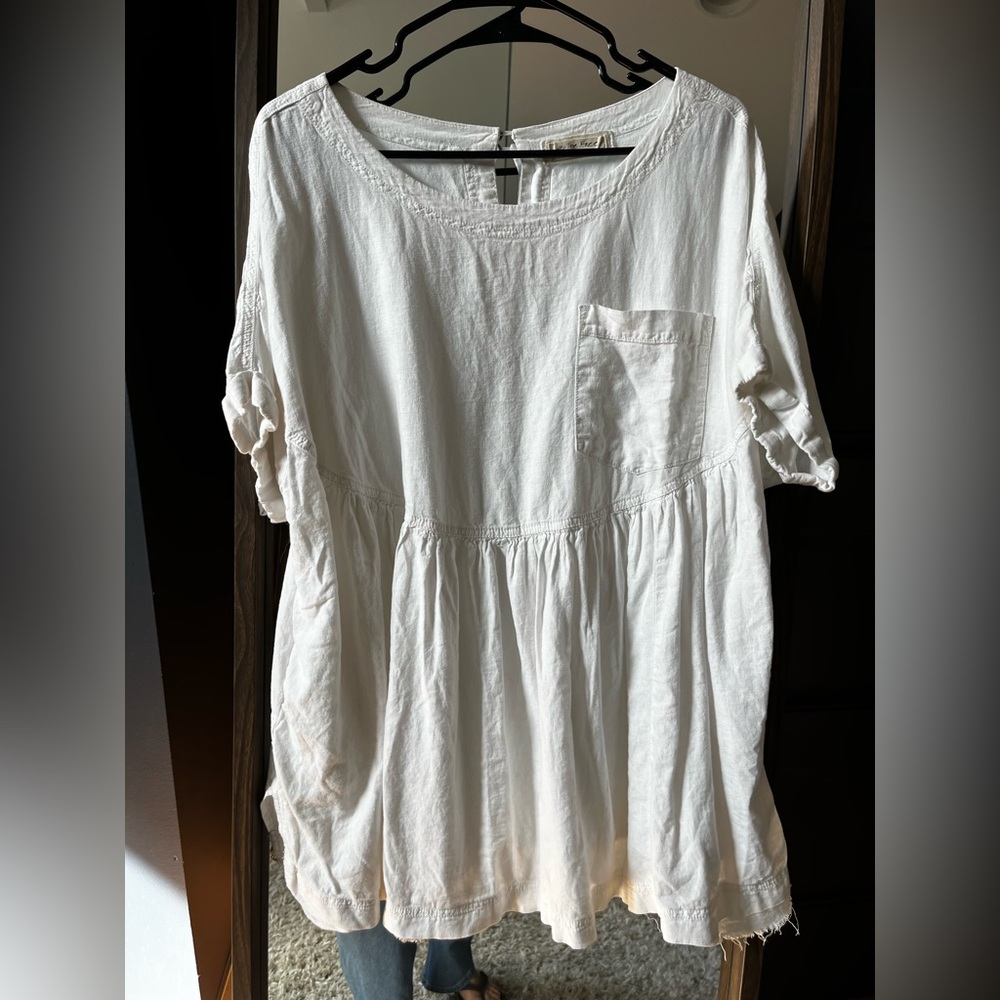 Free People Moon City Boxy Blouse with Relaxed Fit